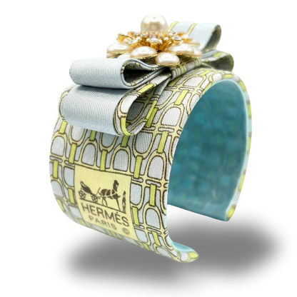 Stirrup Vintage Silk Necktie Cuff Bracelet