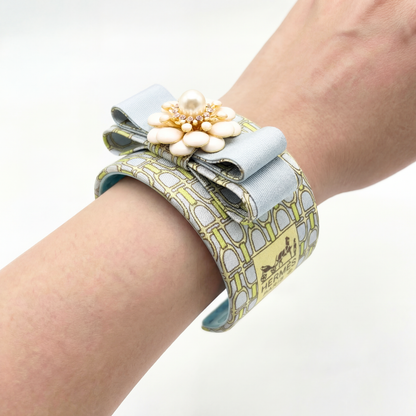 Stirrup Vintage Silk Necktie Cuff Bracelet