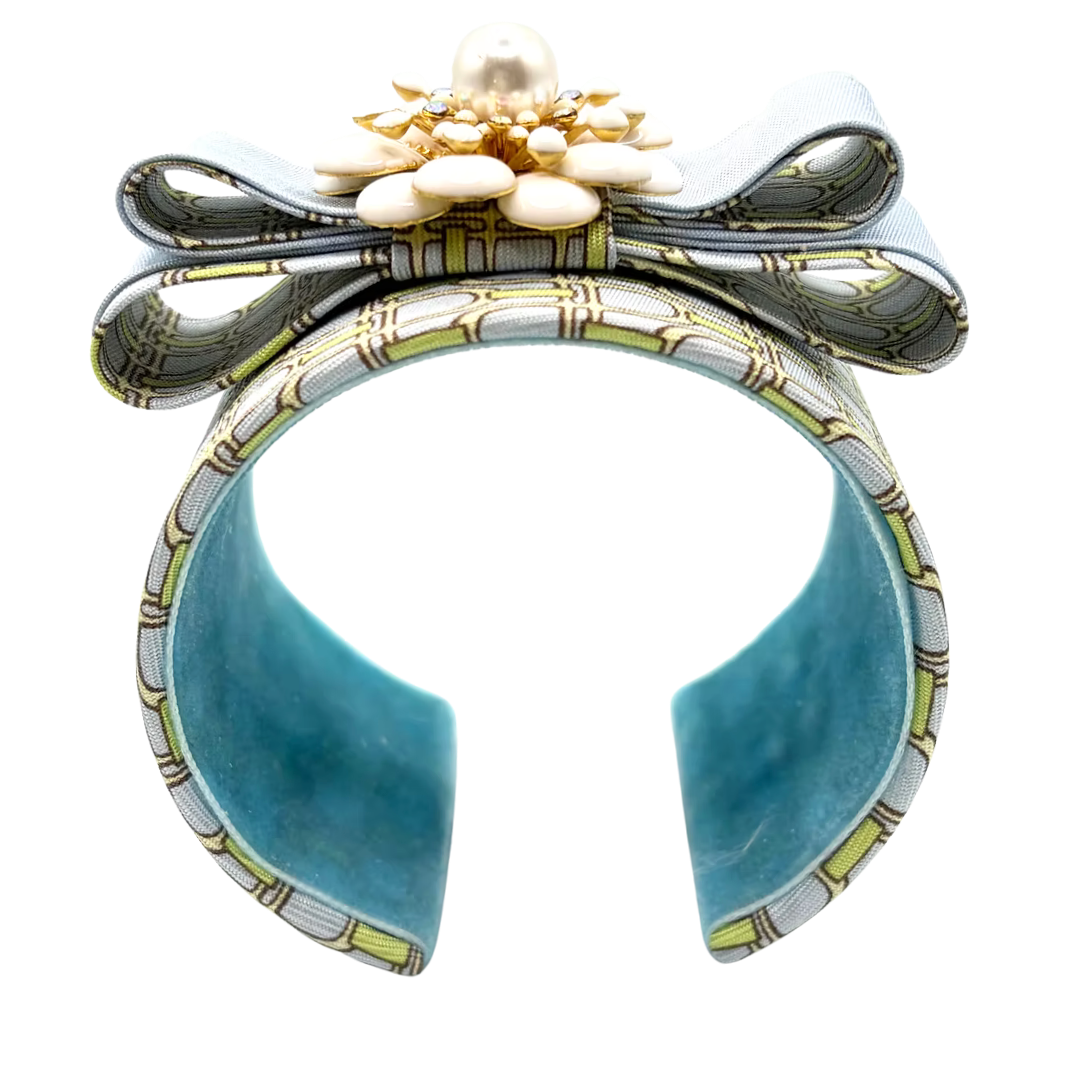 Stirrup Vintage Silk Necktie Cuff Bracelet