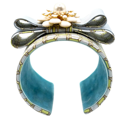Stirrup Vintage Silk Necktie Cuff Bracelet