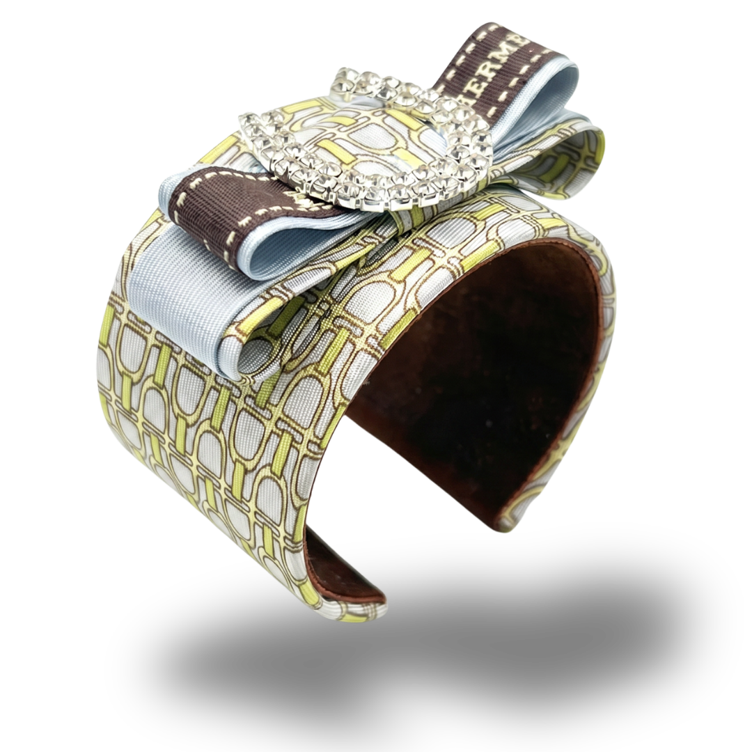 Stirrup Vintage Silk Necktie Cuff Bracelet