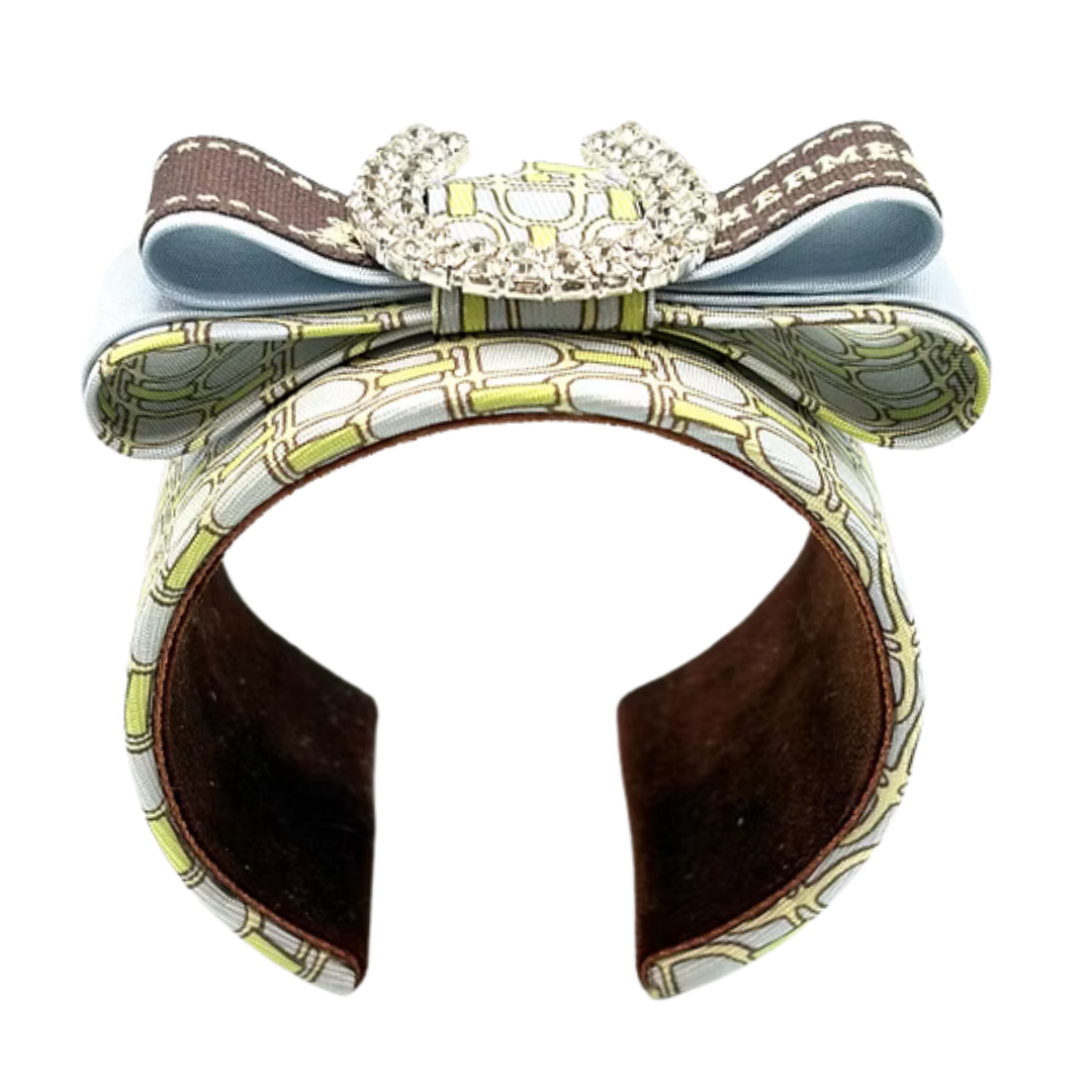 Stirrup Vintage Silk Necktie Cuff Bracelet