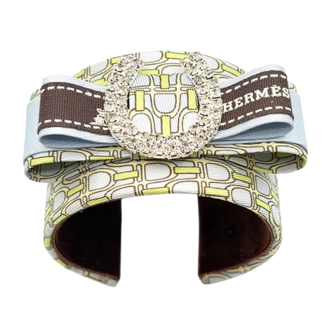 Stirrup Vintage Silk Necktie Cuff Bracelet