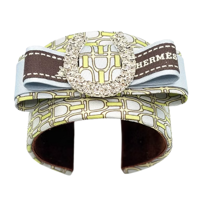 Stirrup Vintage Silk Necktie Cuff Bracelet