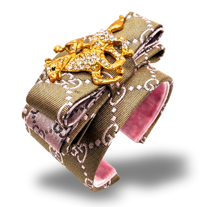 GG Jockey Vintage Silk Necktie Cuff Bracelet