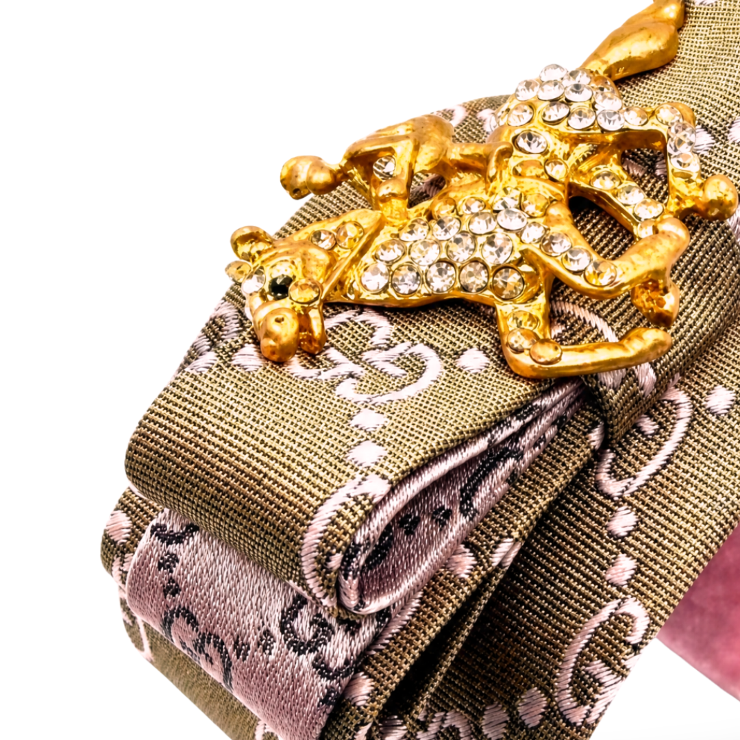 GG Jockey Vintage Silk Necktie Cuff Bracelet