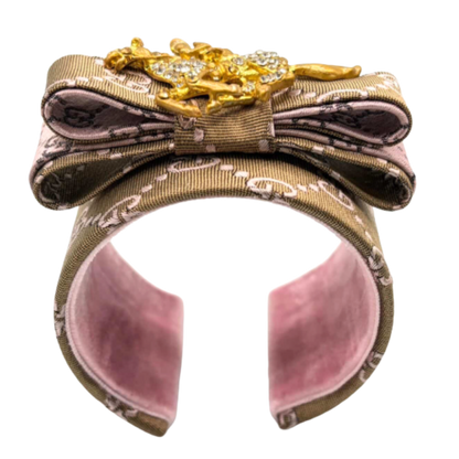 GG Jockey Vintage Silk Necktie Cuff Bracelet