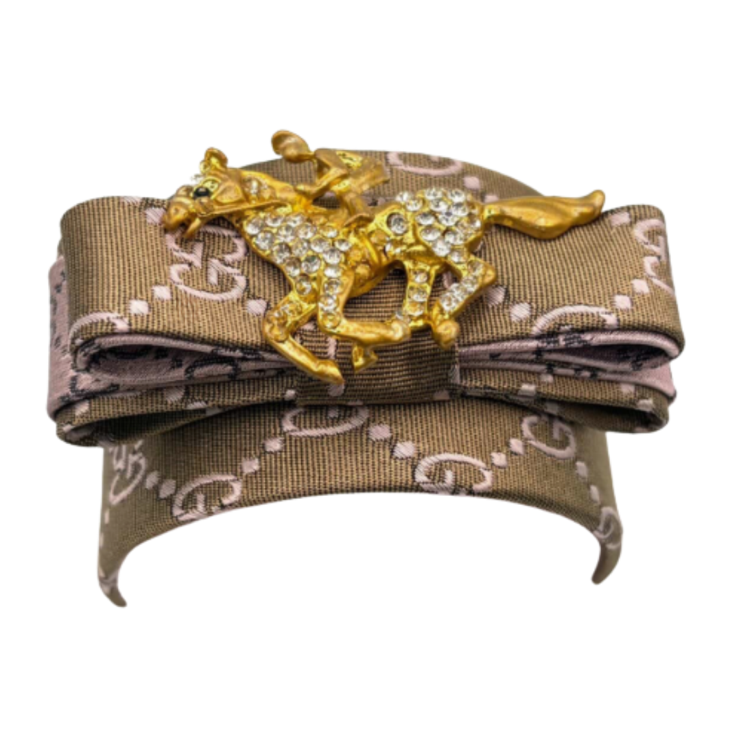 GG Jockey Vintage Silk Necktie Cuff Bracelet