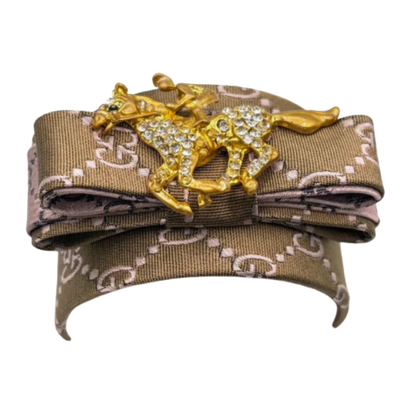 GG Jockey Vintage Silk Necktie Cuff Bracelet