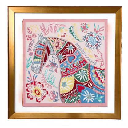 En Attendant Ulysse Framed Vintage Silk Scarf 24"