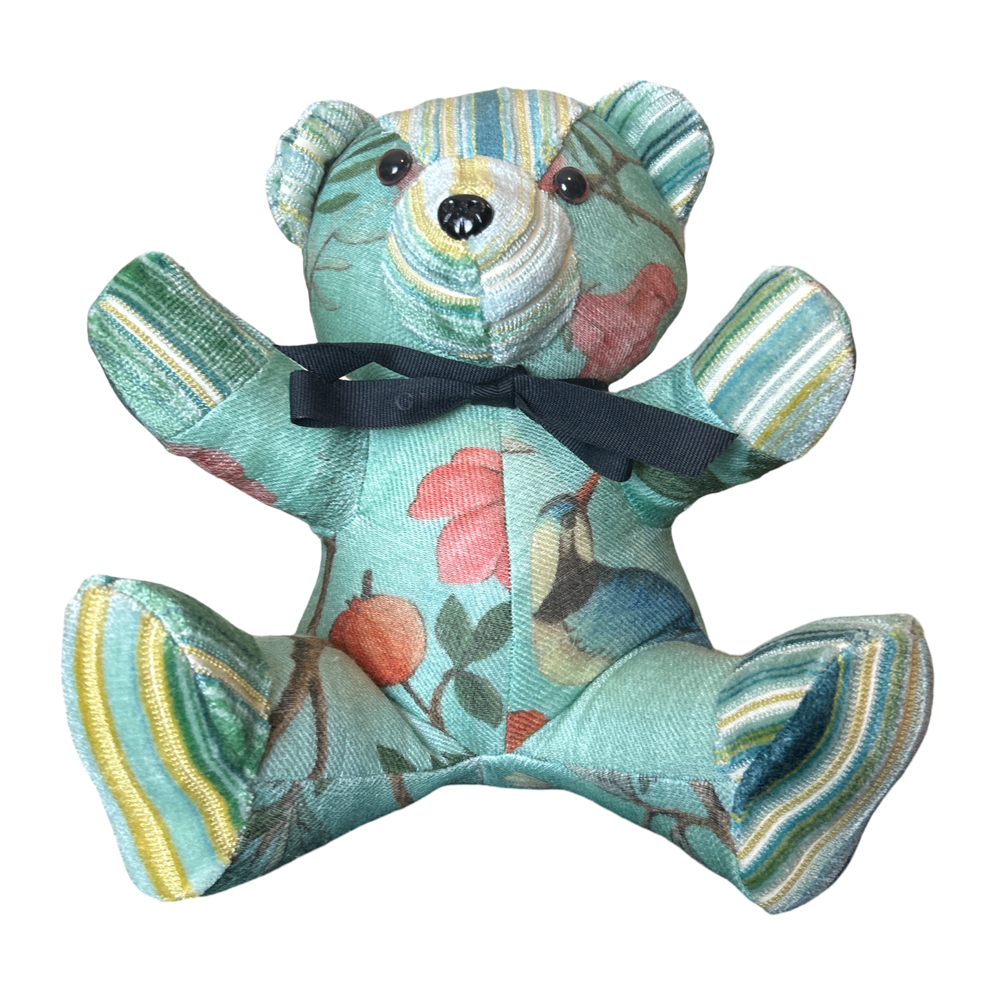 Chinoiserie Tree of Life Vintage Silk Scarf Tender Teddy Bear