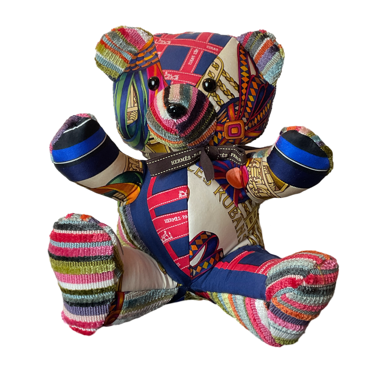 Vintage Silk Scarf Tender Teddy Bear