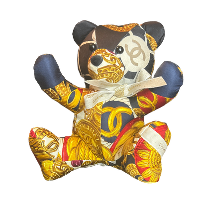 CC Logo Vintage Silk Scarf Tender Teddy Bear