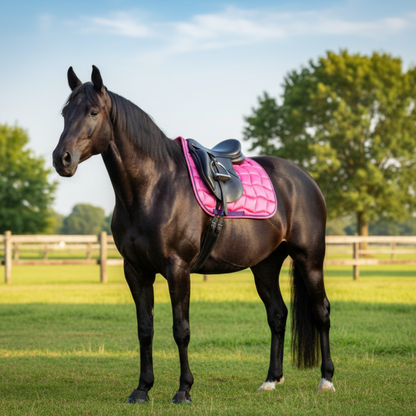 Jumping Horse Saddle Pad with Ear Bonnet and Blushing Boot / Bell Boot option