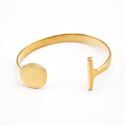 Dice and T-Bar Brass Cuff Bracelet | Jua