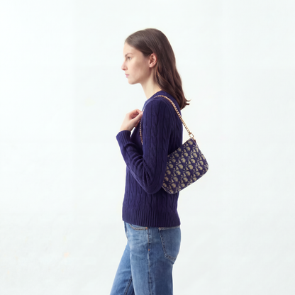 Trotter Blue Vintage Silk Scarf Crossbody Bag
