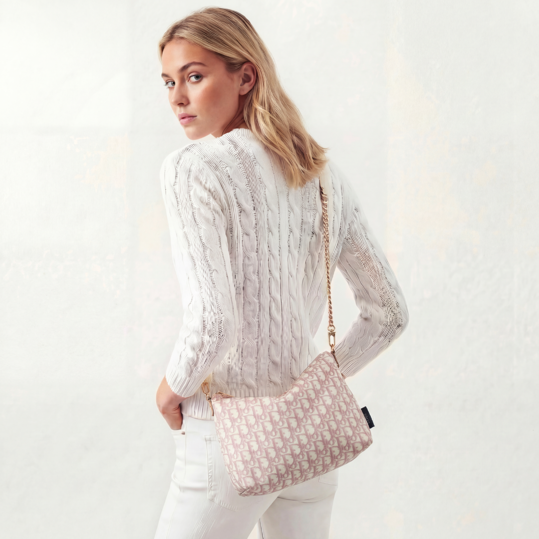 Trotter Pink Vintage Silk Scarf Crossbody Bag