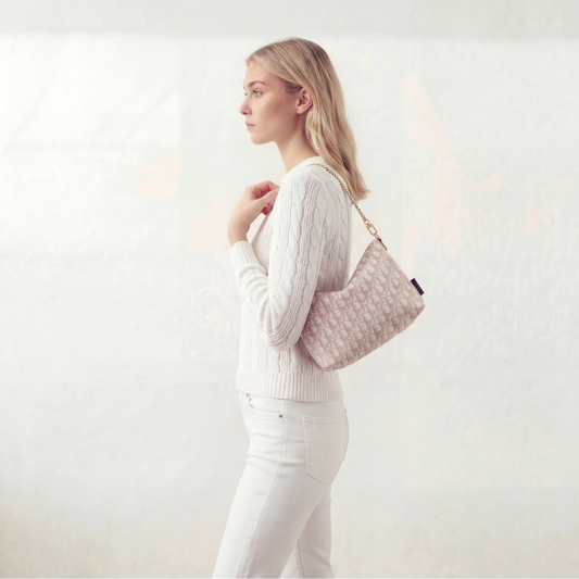 Trotter Pink Vintage Silk Scarf Crossbody Bag