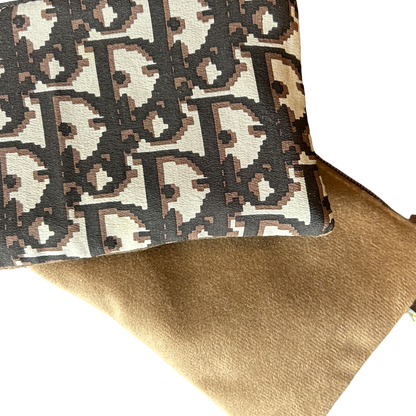 Trotter Brown Vintage Silk Scarf Coffee Run Keychain Bag
