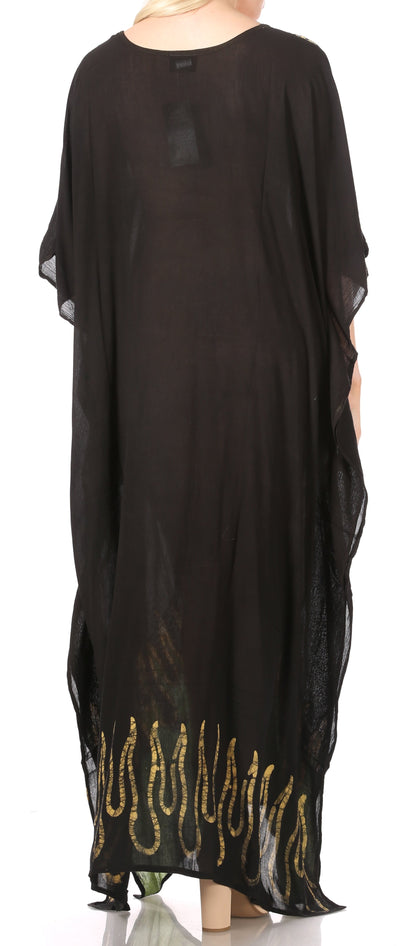 Sakkas Leonor Women's Boho Casual Long Maxi Caftan Dress Kaftan Cover-up LougeWear