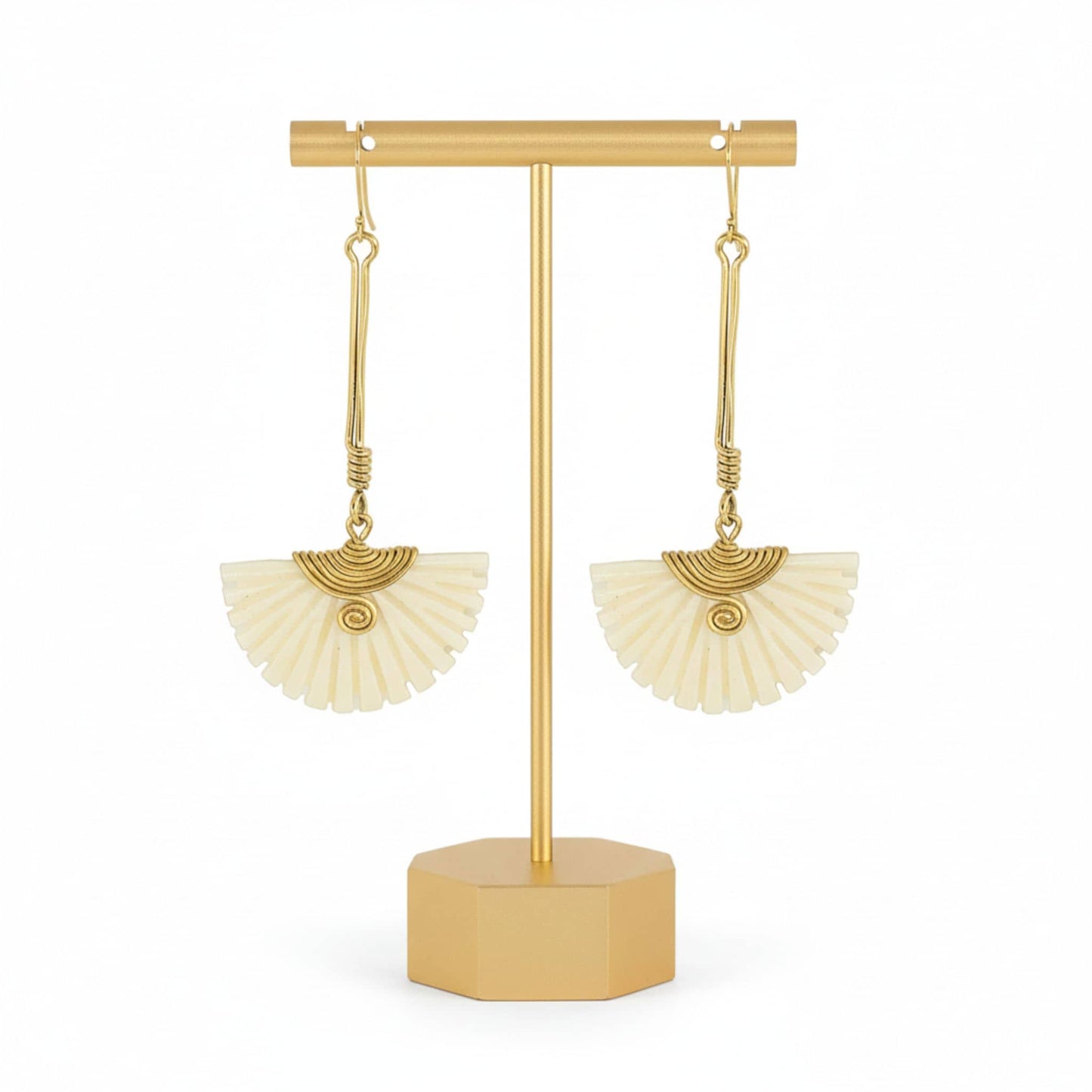 Brass & Bone Drop Earrings for Women | Koa