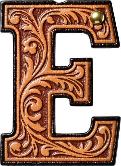 Monogrammed Initial Western Leather Look Saddle Longhorn Cowboy Cowgirl Kitchen Dish Towels Made in America