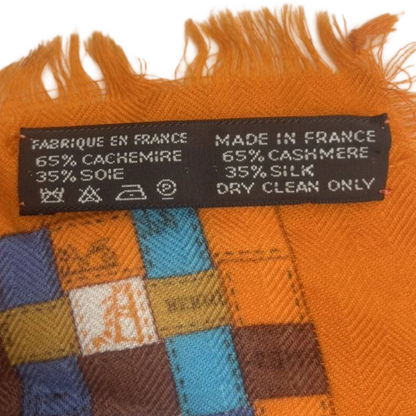 Bolduc Au Carre Vintage Cashmere & Silk Scarf Coffee Run Keychain Bag