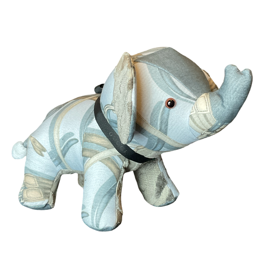 Gray Equestrian Vintage Silk Scarf Lucky Elephant