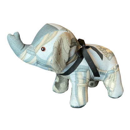 Gray Equestrian Vintage Silk Scarf Lucky Elephant