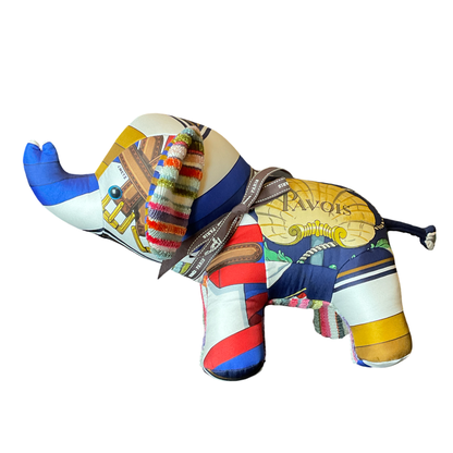 Pavois Vintage Silk Scarf Lucky Elephant