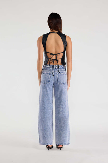 Mid Waist Relaxed Wide Leg Jeans