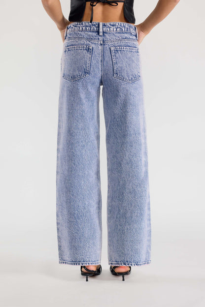 Mid Waist Relaxed Wide Leg Jeans