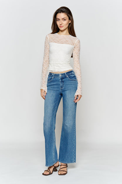 High Rise Baby Wide Leg Jeans