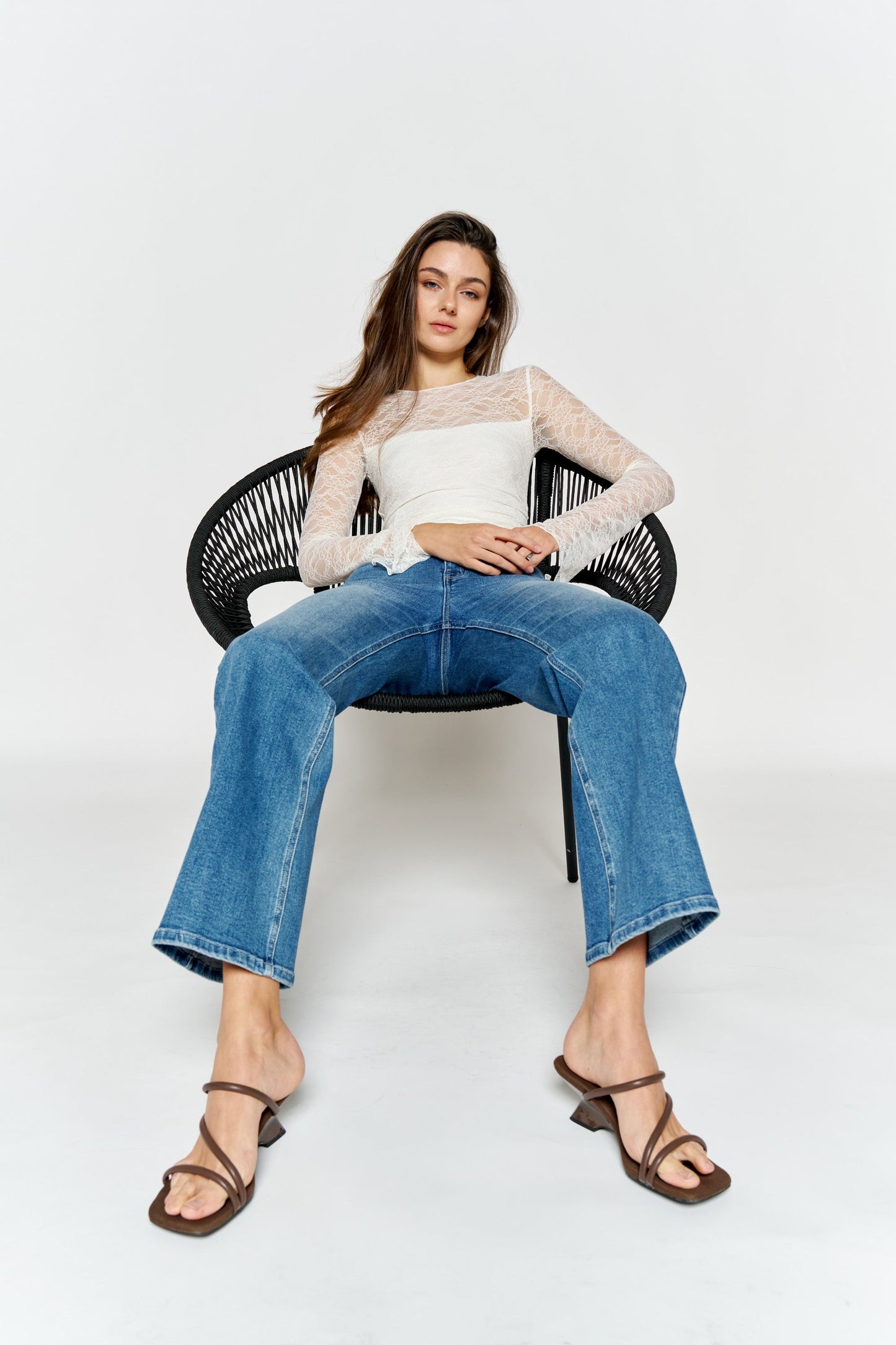 High Rise Baby Wide Leg Jeans