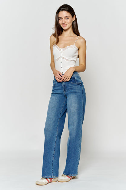 High Rise Baby Wide Leg Jeans