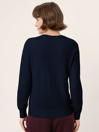 100% Mongolian Cashmere Seamless Ribbed Trims Crewneck Sweater TAWNY