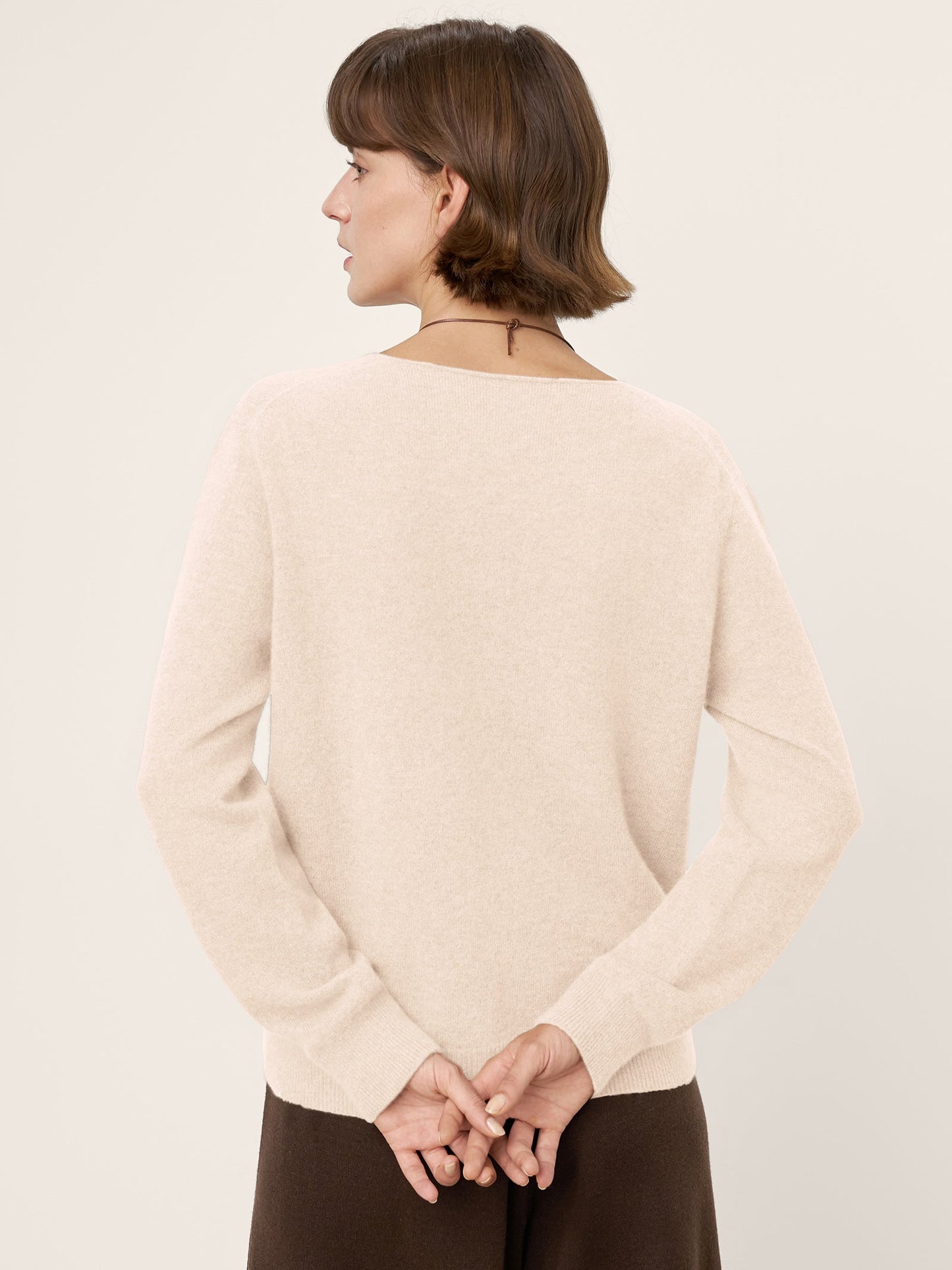 100% Mongolian Cashmere V-Neck Pullover Sweater PIPER