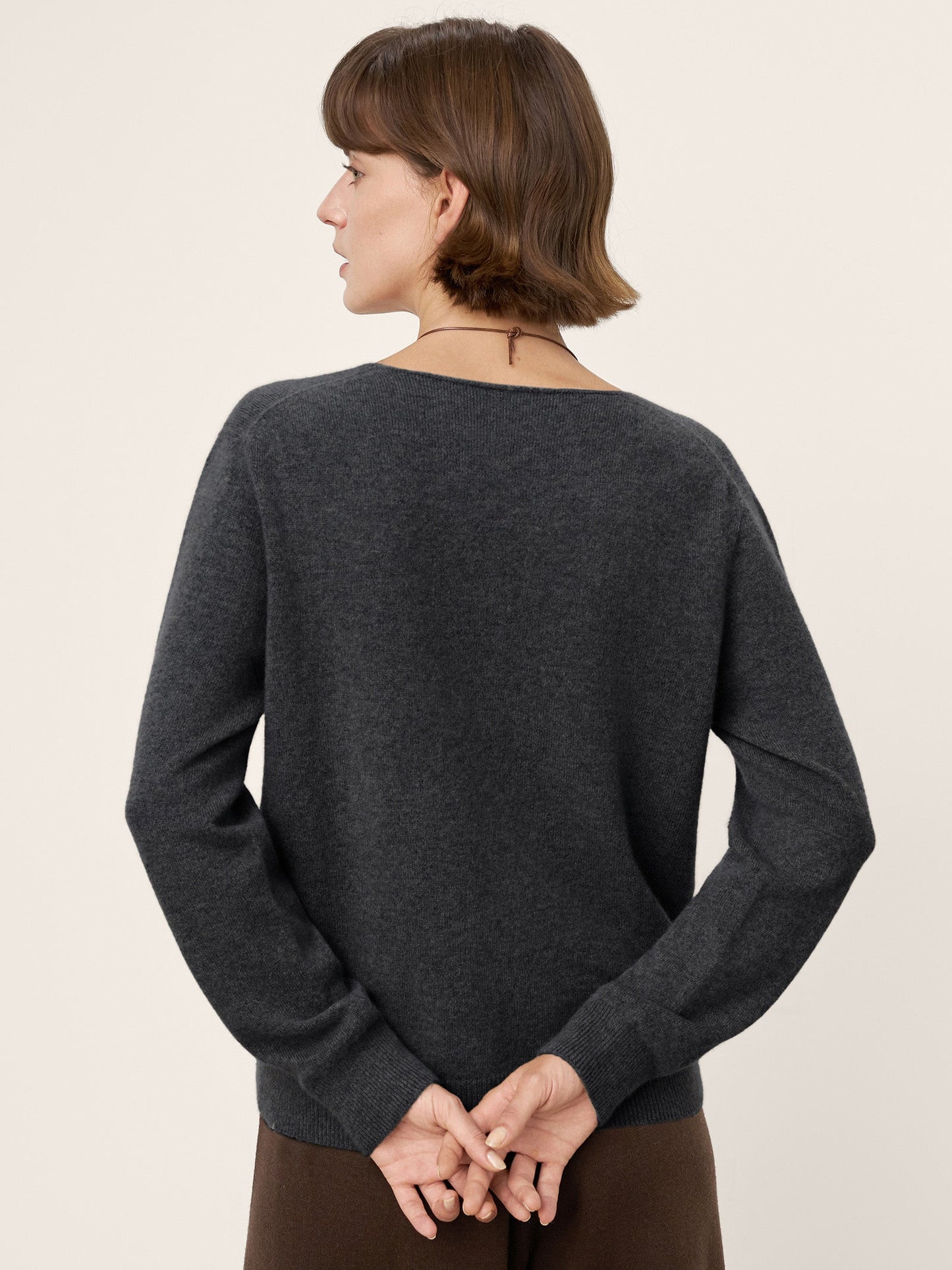 100% Mongolian Cashmere V-Neck Pullover Sweater PIPER