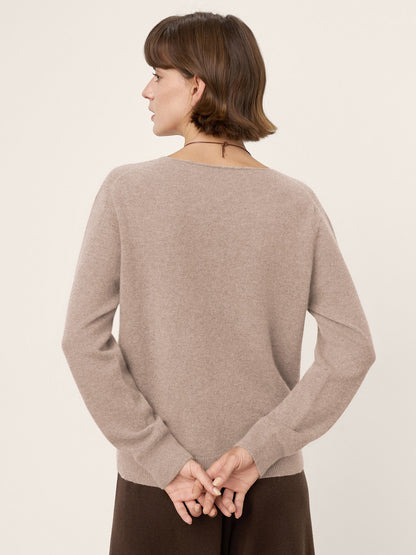 100% Mongolian Cashmere V-Neck Pullover Sweater PIPER