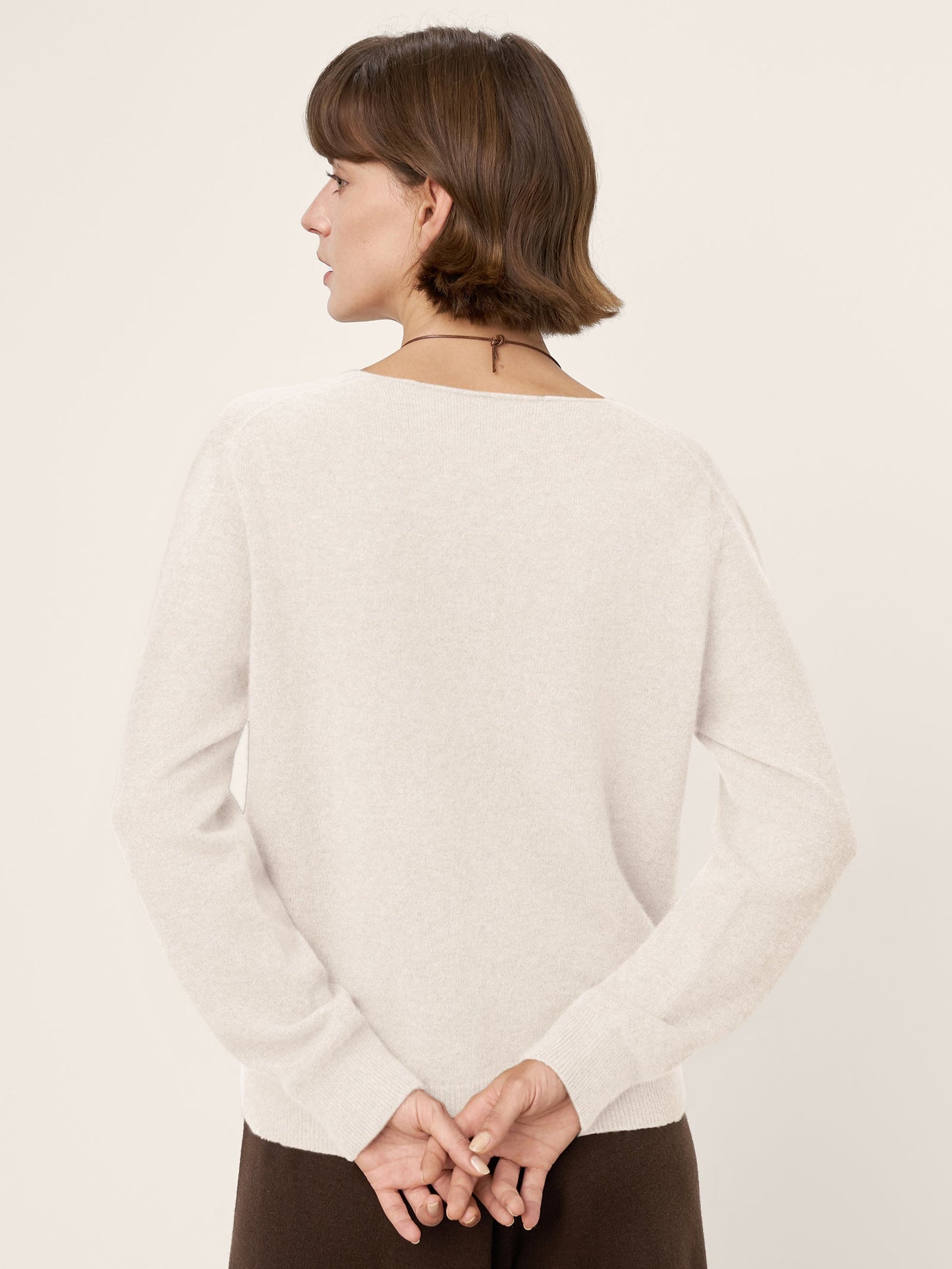 100% Mongolian Cashmere V-Neck Pullover Sweater PIPER