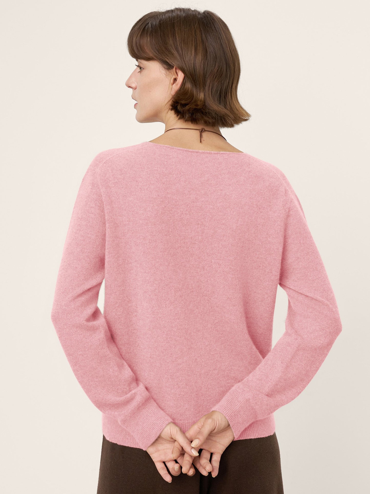 100% Mongolian Cashmere V-Neck Pullover Sweater PIPER