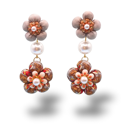 Jockey Vintage Silk Necktie Chandelier Earrings