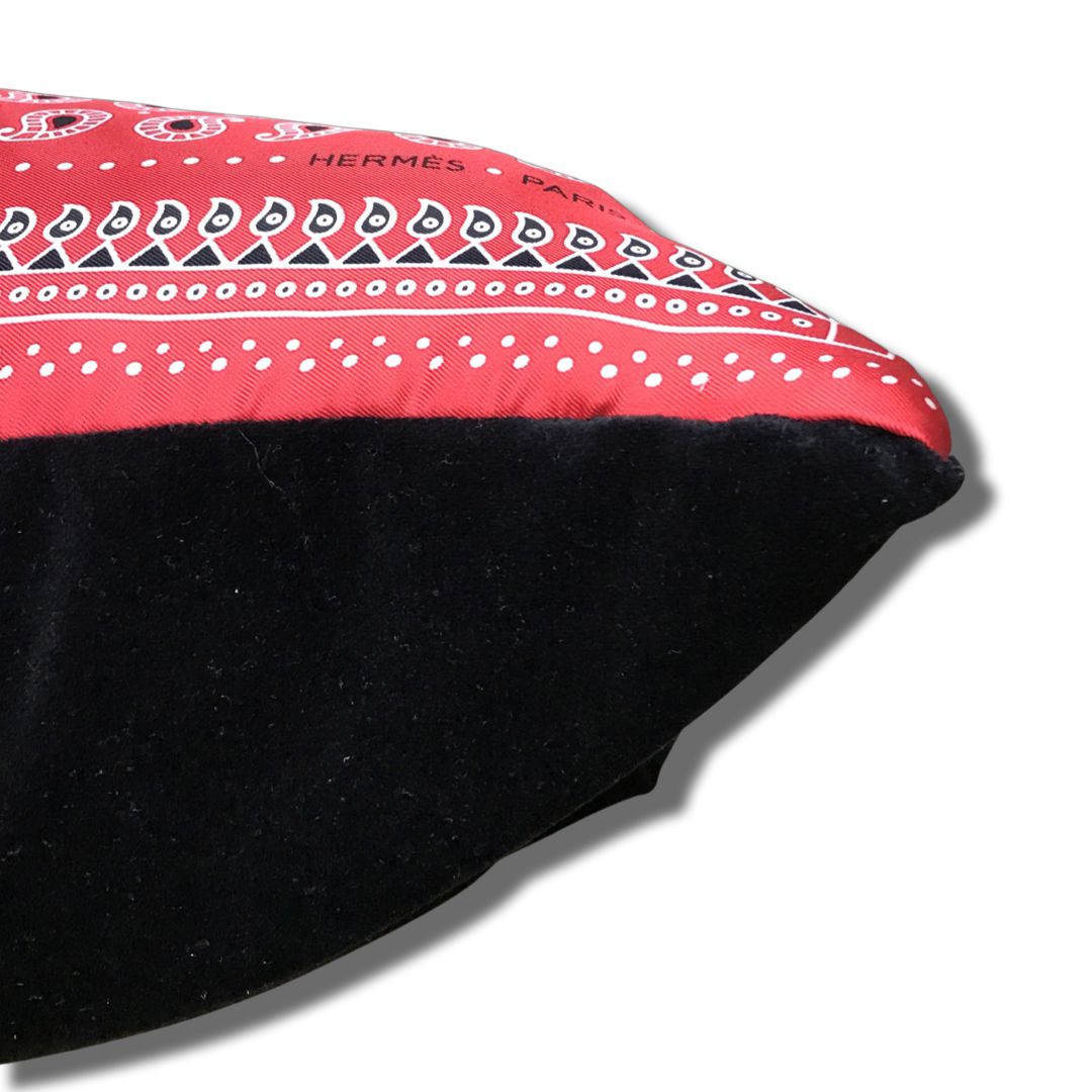 Ecuries Parisiennes Vintage Silk Scarf Pillow 22"