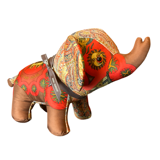 Roy Soleil Vintage Silk Scarf Lucky Elephant