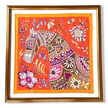 En Attendant Ulysse Framed Vintage Silk Scarf 20"