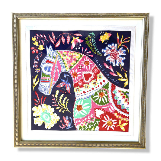 En Attendant Ulysse Framed Vintage Silk Scarf 20"
