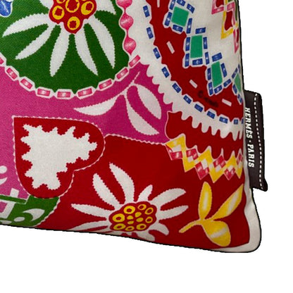 En Attendant Ulysse Vintage Silk Scarf Pillow 17"