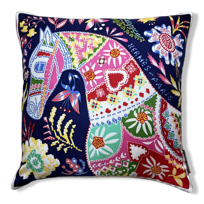 En Attendant Ulysse Vintage Silk Scarf Pillow 17"