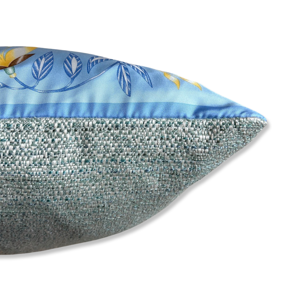 En Attendant Ulysse Vintage Silk Scarf Pillow 17"