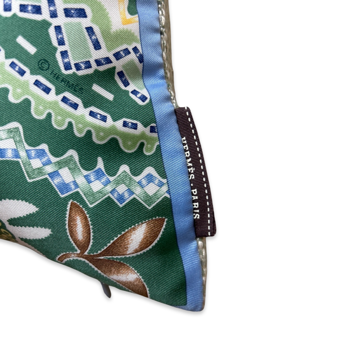 En Attendant Ulysse Vintage Silk Scarf Pillow 17"